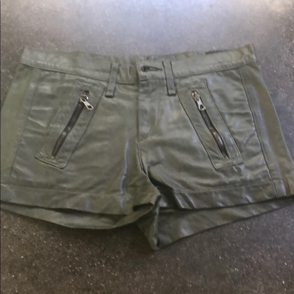 Rag and bone Green Leather Shorts